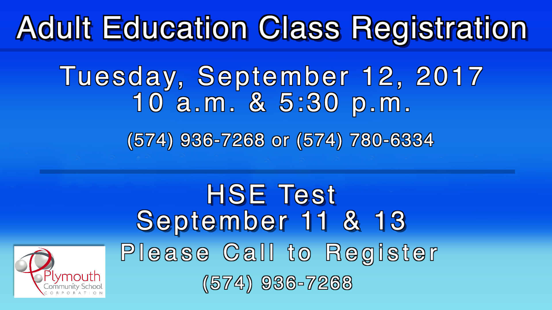 Adult Education Testing Dates