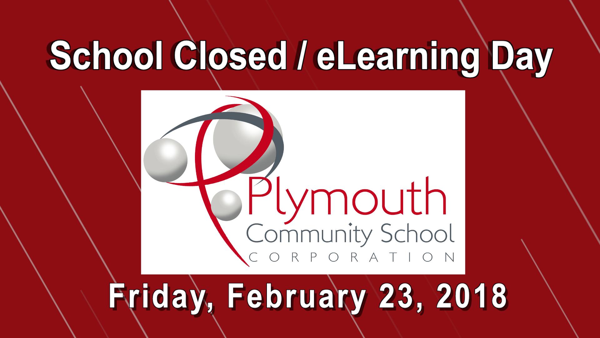 School Closed/eLearning Day on Februaary 23, 2018 with PCSC logo