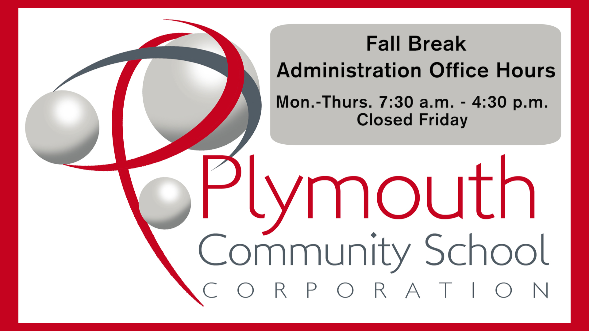 Administration Office Hours during fall break