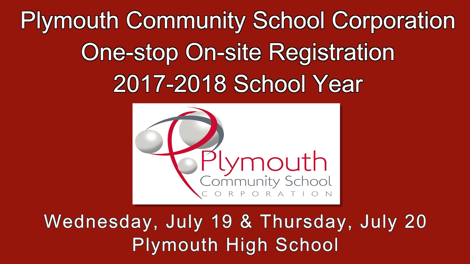 2017-2018 School Registration Dates