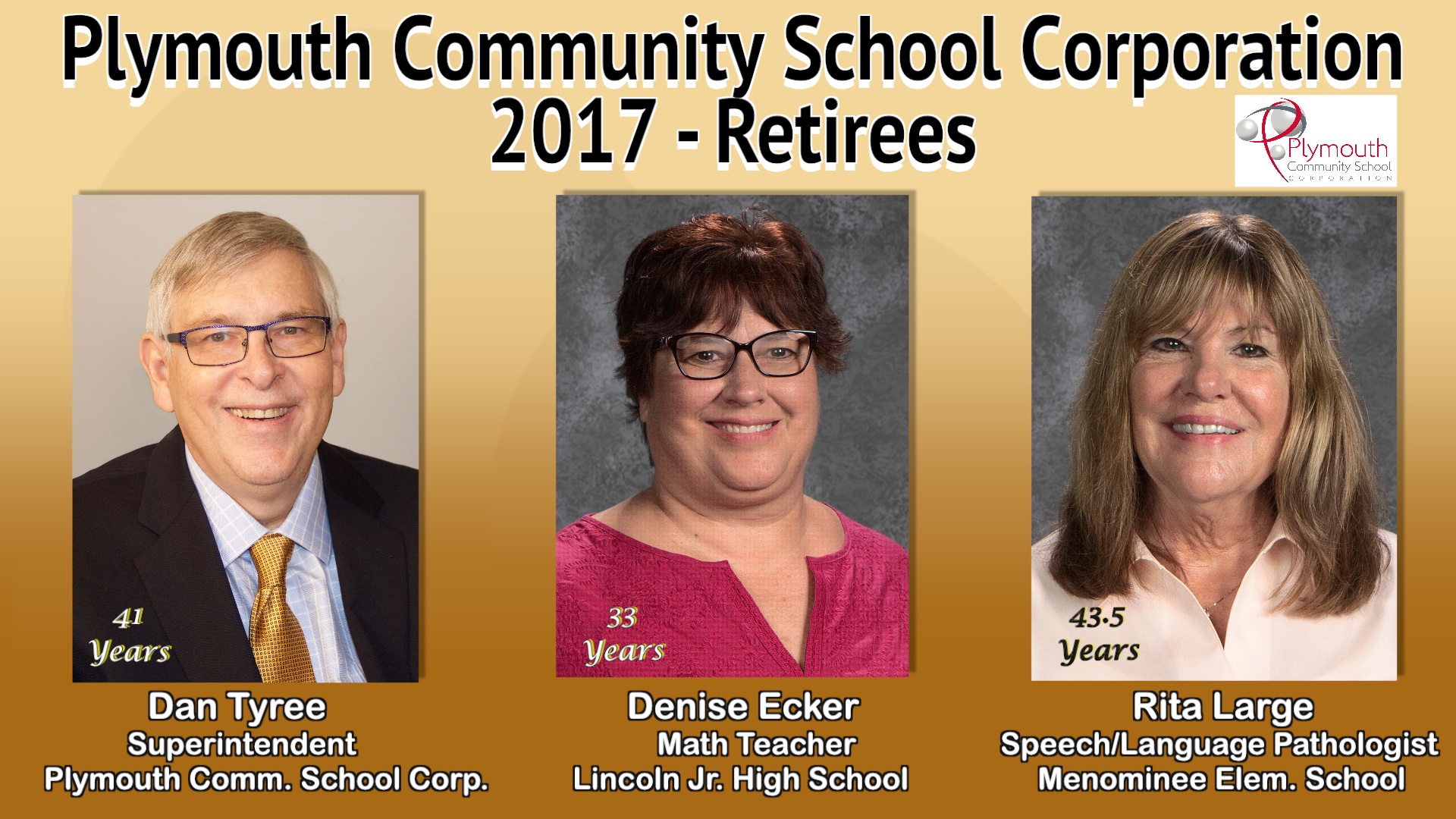 PCSC 2017 Retirees- Dan Tyree, Denise Ecker, and Rita Large