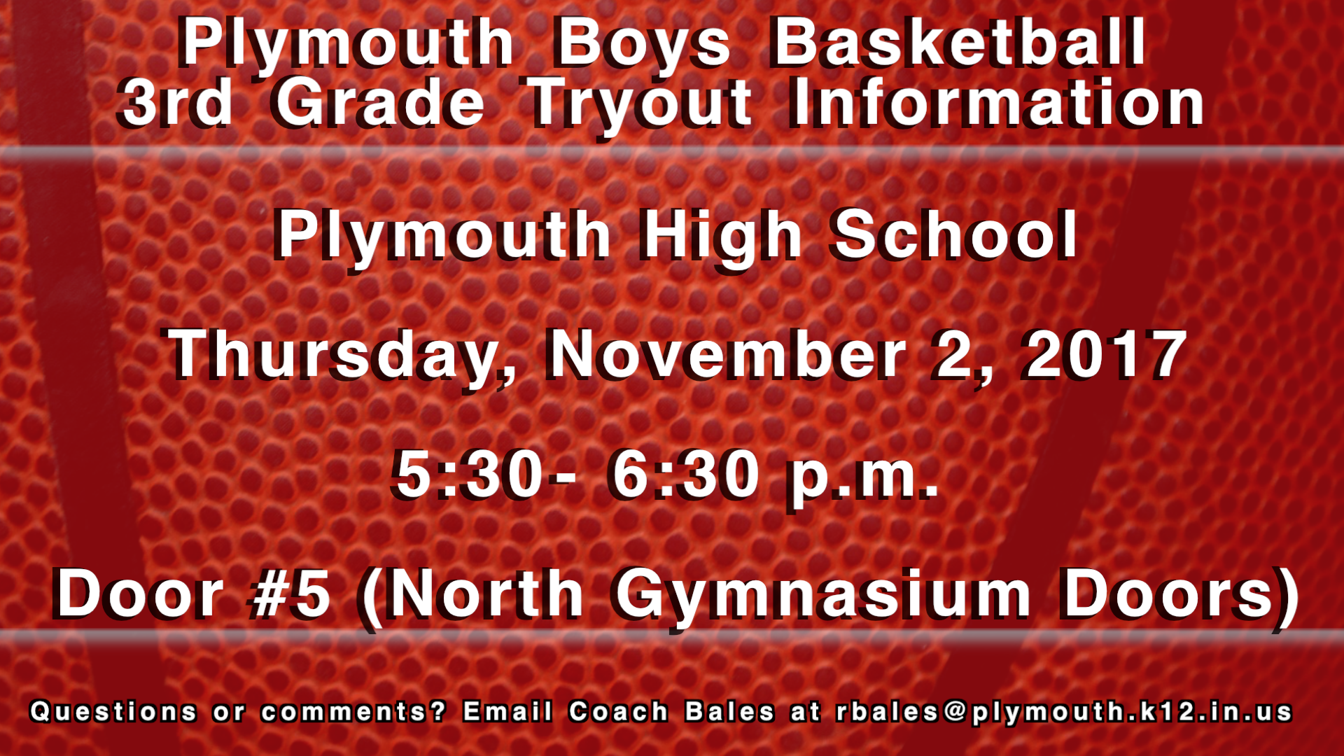 Plymouth Boys Basketball 3rd Grade Tryout Information