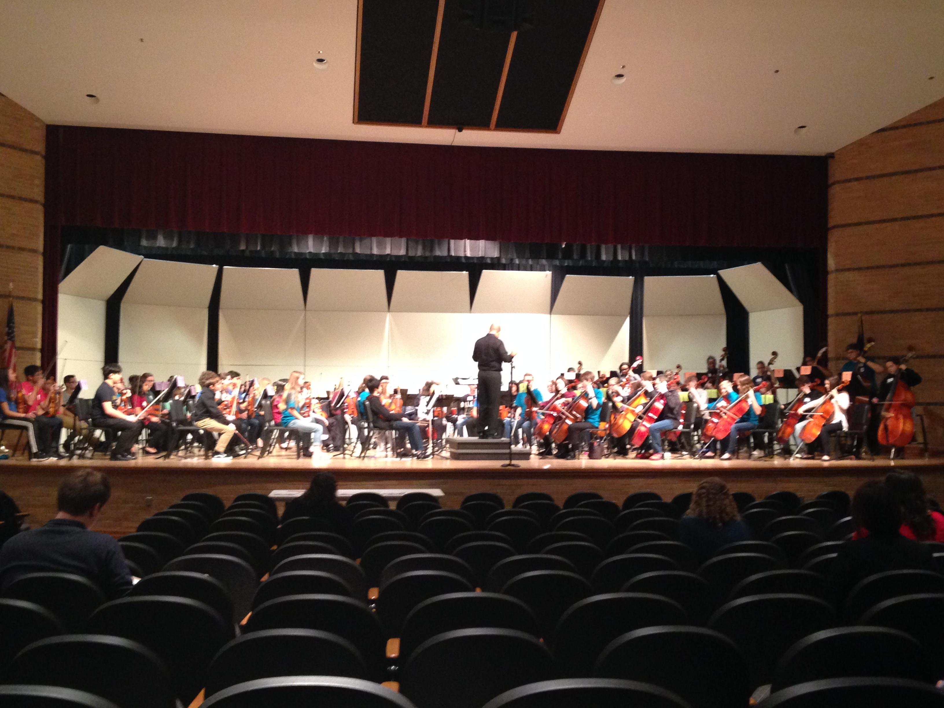 Orchestra students performing at the Northern Indiana All Region Orchestra