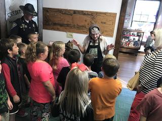 Menominee Students on field trip to Marshall Co. Historical Society.