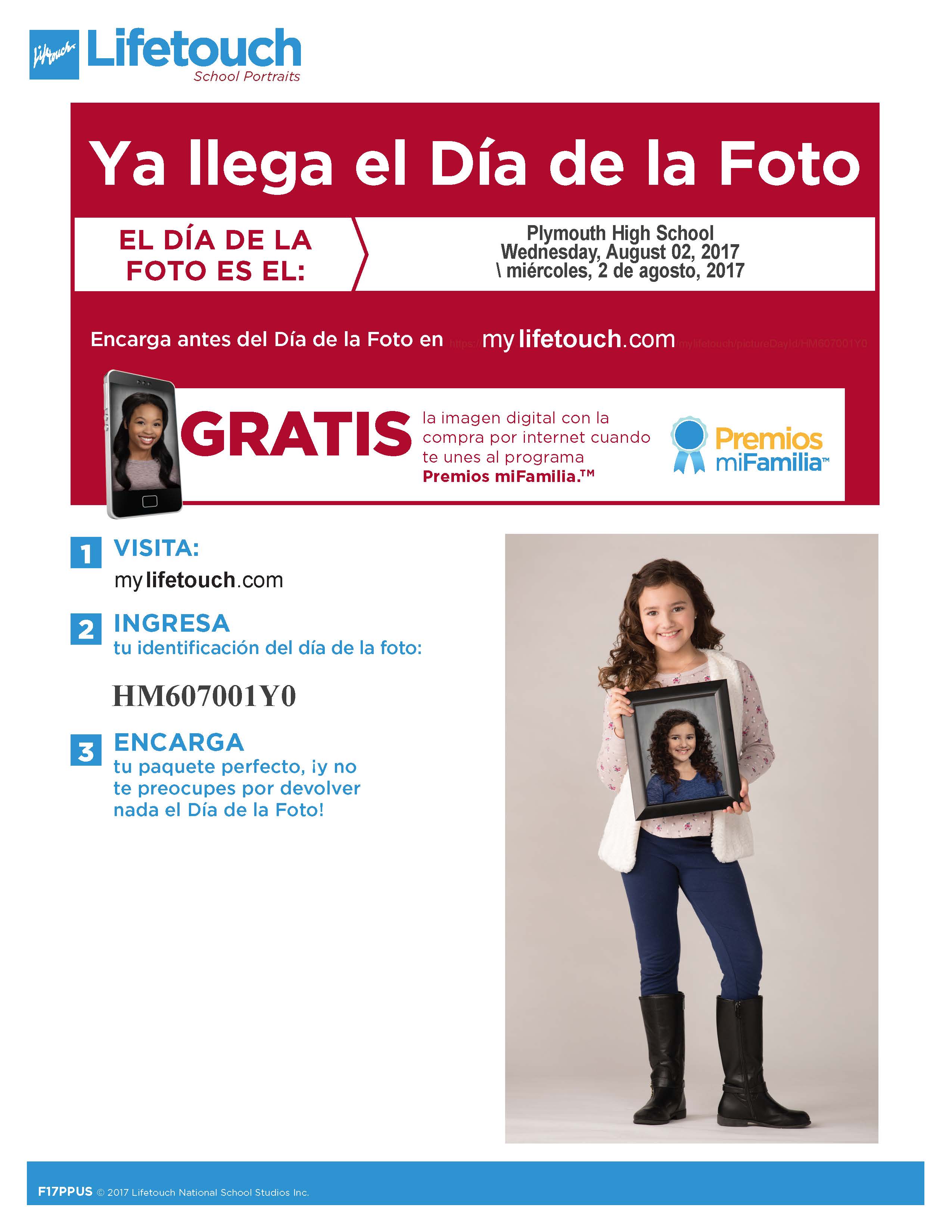 Lifetouch online order form in Spanish