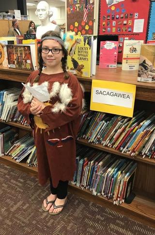 WDA student dressed as Sacagawea