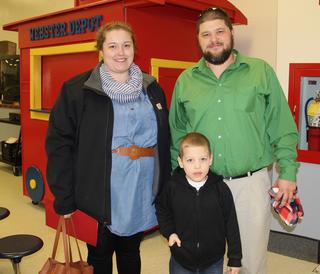 Gidon and Kaela Nobbe attend kindergarten roundup at Webster with their son Michael who will be a kindergarten student this fall. 