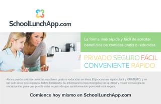 Spanish version of SchoolLunchApp.com Logo