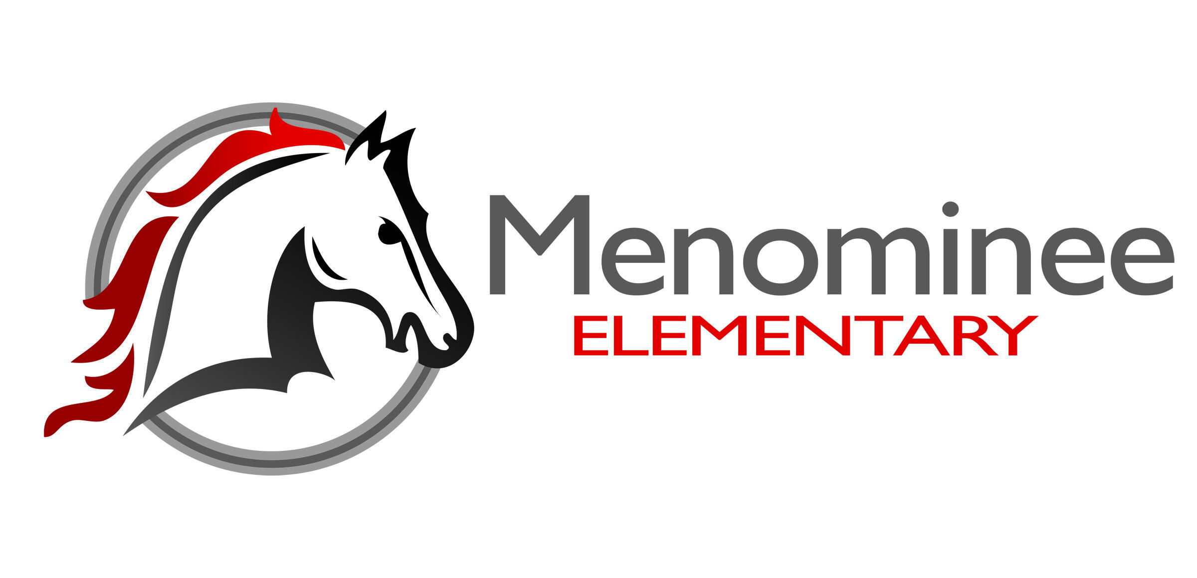 Menominee Elementary logo with Mustang image