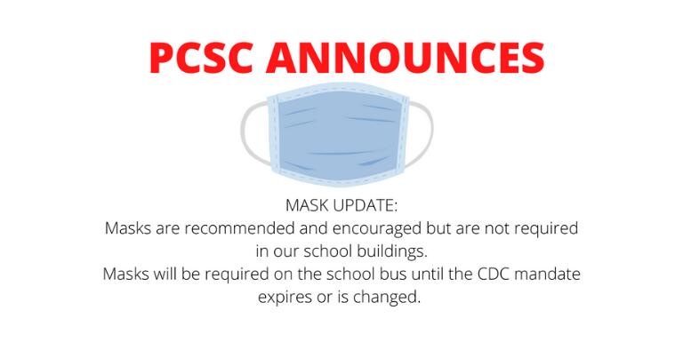  PCSC Announces Mask Information - mask update- they are encouraged but not required - are required on bus until CDC Mandate Changes
