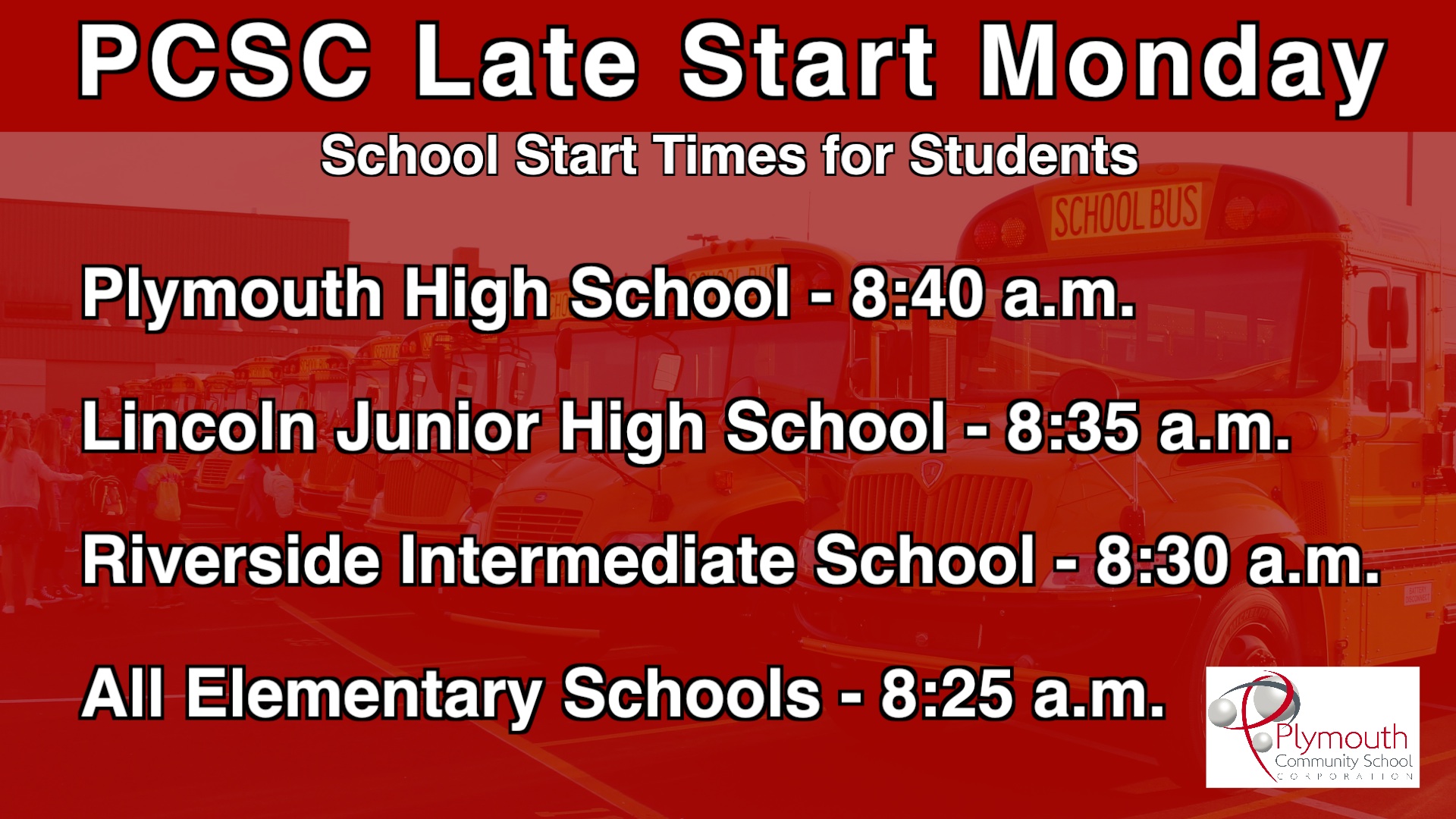 PCSC Late Start Mondays Information