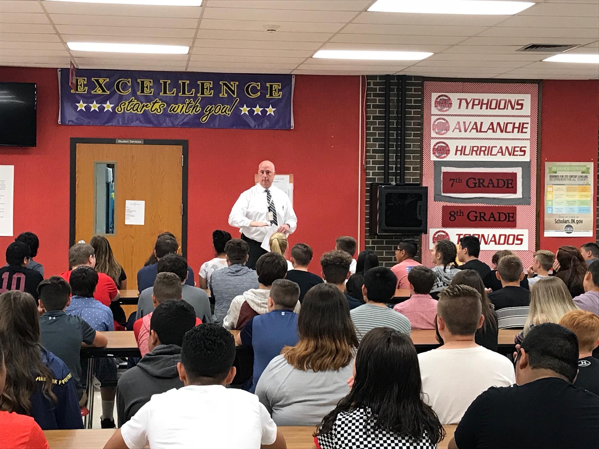  Principal Reid Gault met with students this morning, and then our learners moved on to their advisory period to get the tools and information they need to be successful this school year. 