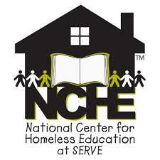 NCHE National Center for Homeless Education at SERVE logo with house image and people