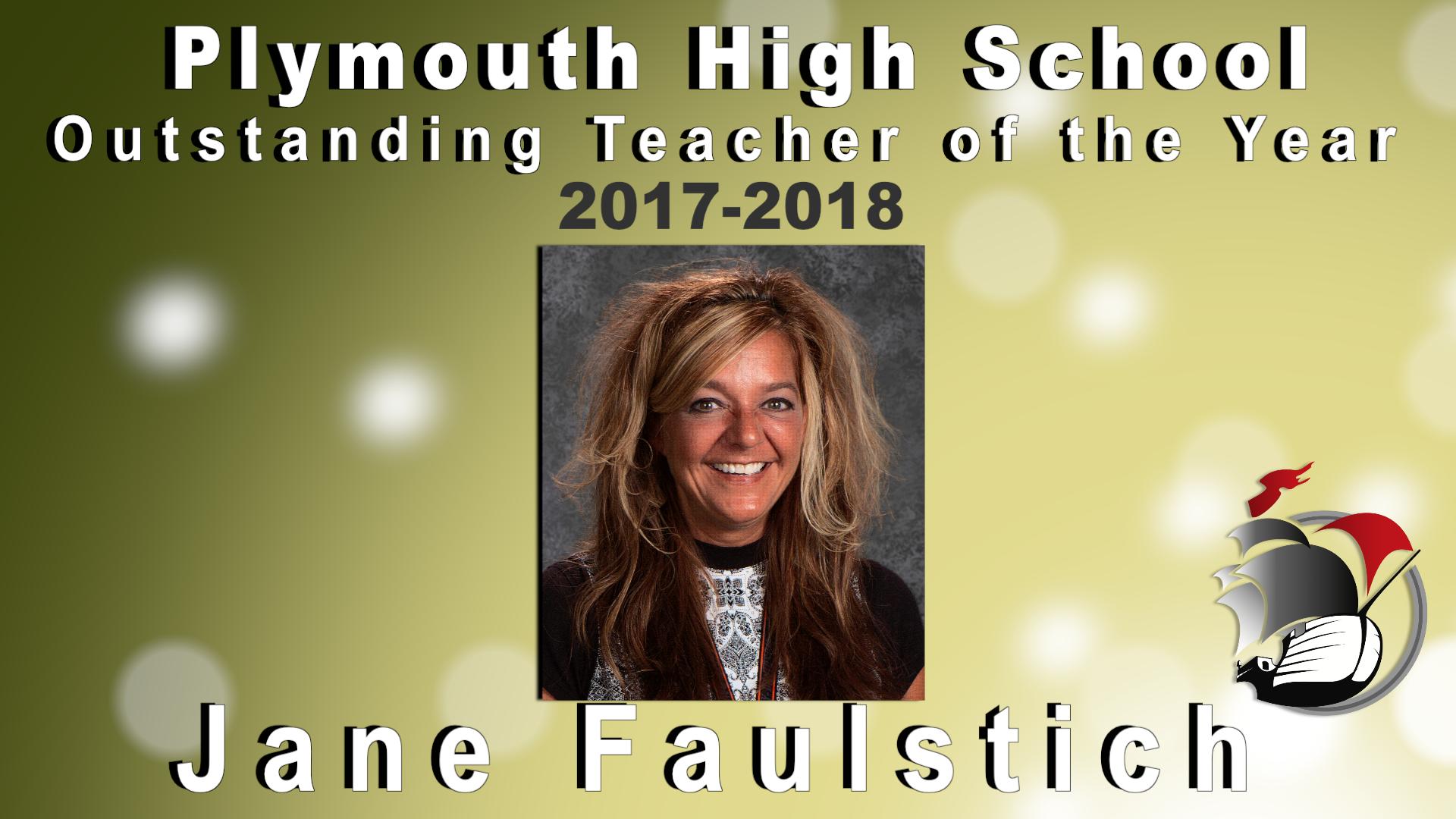 Plymouth High School Outstanding Teacher of the Year 2017-2018 Jane Faulstich