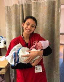 Gabby Ruiz and baby at Saint Joseph Regional Medical Center in Plymouth