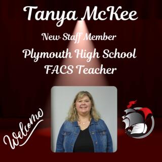 Tanya McKee New Staff Member Plymouth High School FACS Teacher with PHS Logo