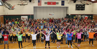 PHS and Riverside students at dance marathon raising $8600 for Riley's.