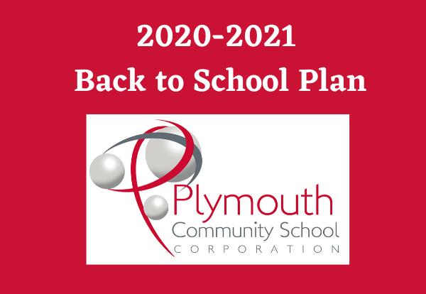 2020-2021 Back to School Plan with PCSC logo on red background