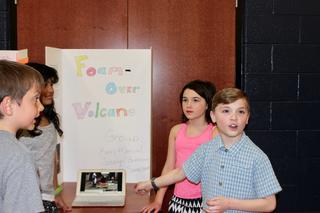 Foam Over Volcano Science Fair Project with WDA students presenting.
