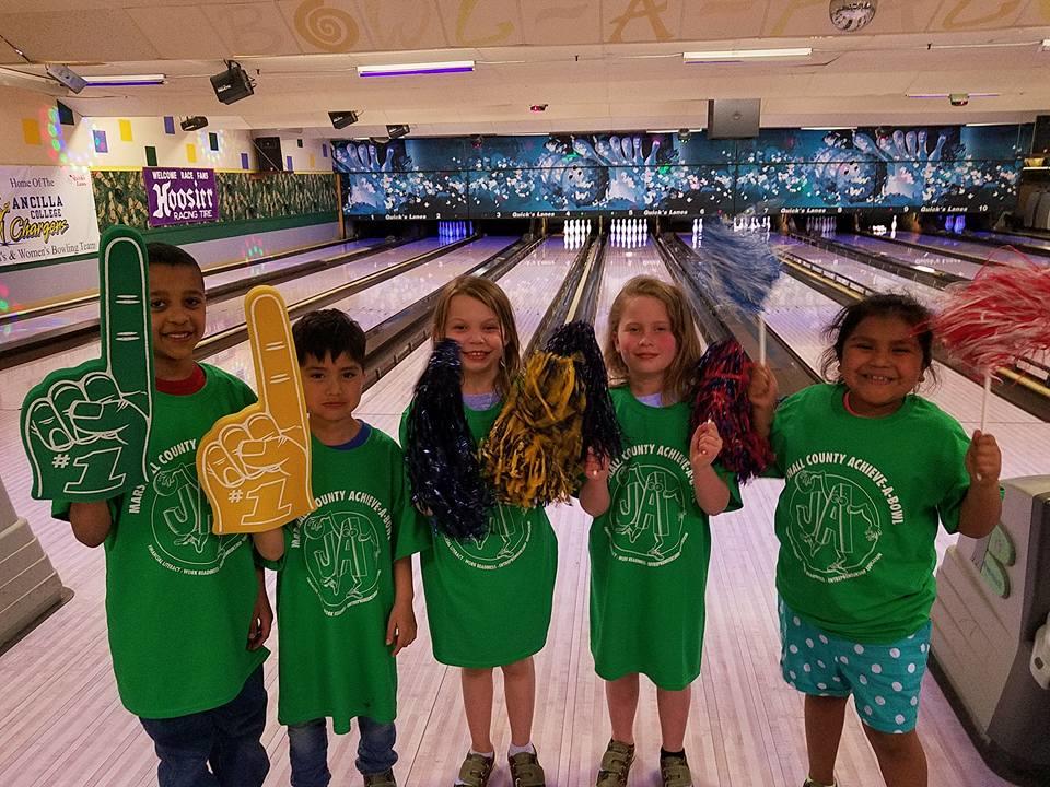 Webster students at JA fundraiser at Quick's Lanes