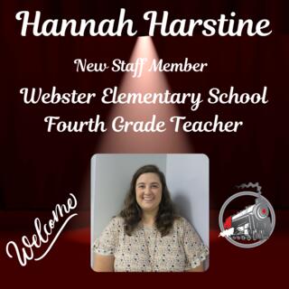 Hannah Harstine New Staff Member Webster Elementary School 4th Grade Teacher with Webster Logo